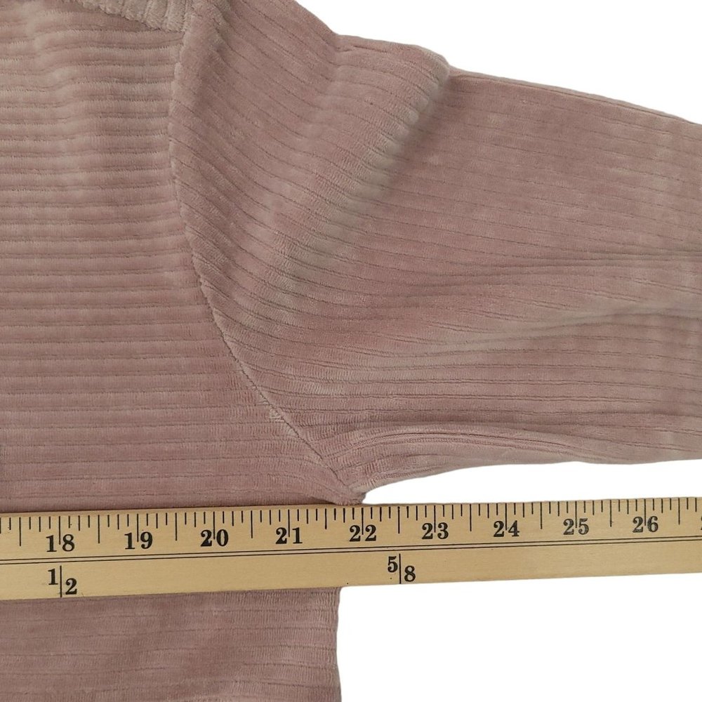 Simply Southern Velour Corduroy Pink Mauve Pullover Top Womens M Long Sleeve - Picture 3 of 16